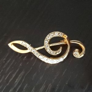 Treble Clef Brooch